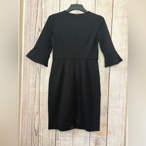 J.crew Womens Bell Sleeve Black Ponte sheath dress size 8 - Picture 6 of 12
